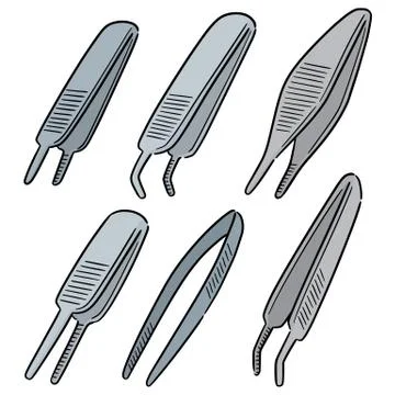 Vector set of forceps Stock Illustration