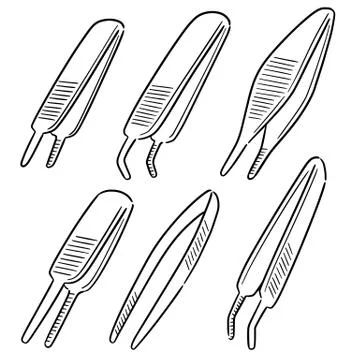 Vector set of forceps Stock Illustration