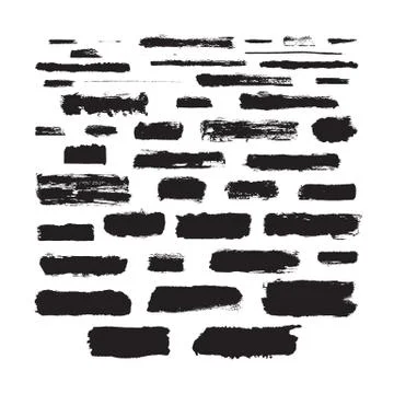Vector Set of Forty Four Grunge Brushes Stock Illustration