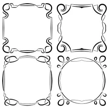 Vector set of four beautiful framework Stock Illustration