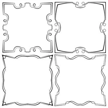Vector set of four beautiful framework Stock Illustration