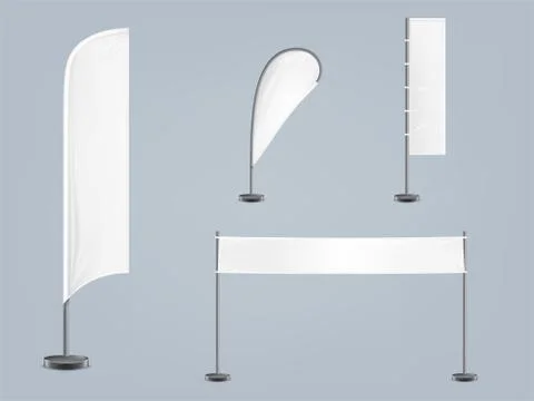 Vector set of four blank textile banners Stock-Illustration