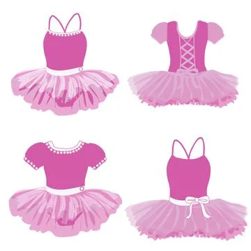 Vector set of four childrens ballet tutus Stock Illustration