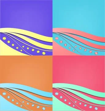 Vector set of four colorful abstract backgrounds Stock Illustration