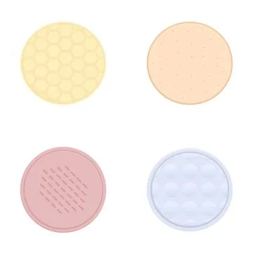 Vector set of four cute cartoon biscuits in various textures and colors Stock Illustration
