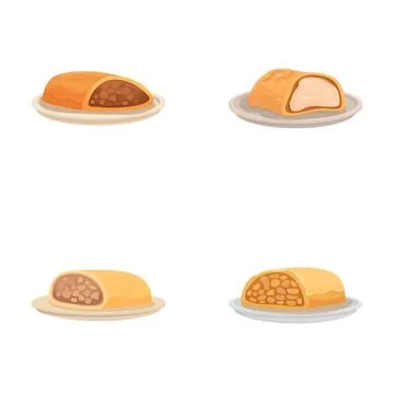 Vector set of four different bread types, ideal for bakery or menu illustrations 库存插图