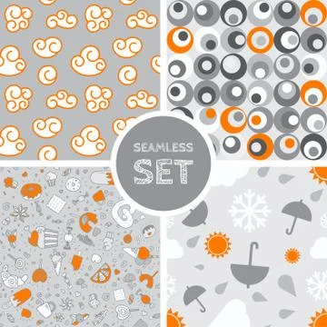 Vector set of four seamless background Stock Illustration