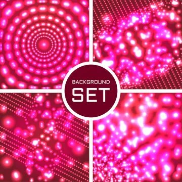 Vector set of four seamless background Stock Illustration