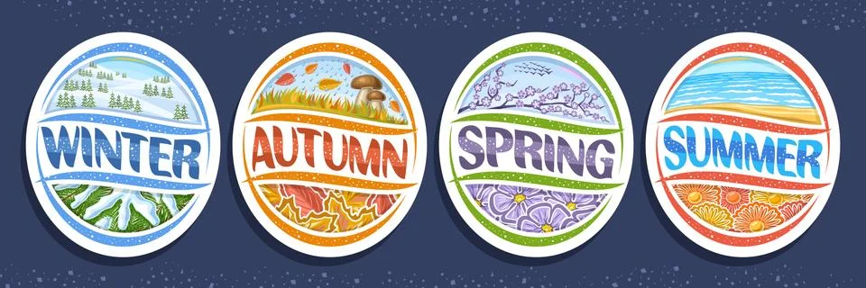 Vector set for Four Seasons Stock Illustration