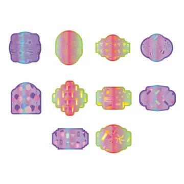 Vector set of frames of different shapes Illustrazione stock