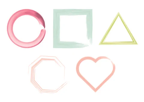 Vector set of frames of different shapes Illustrazione stock