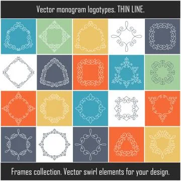 Vector set of frames. Swirl elements for design. Stock Illustration