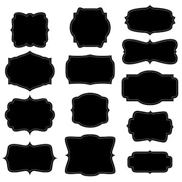 Vector set of frames in vintage style Ilustração Stock