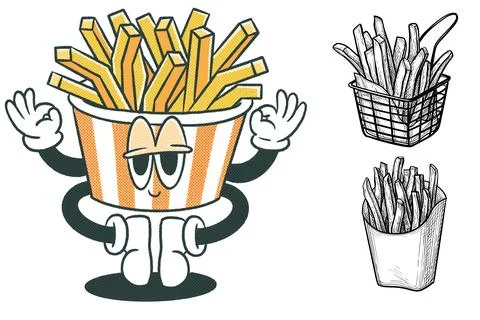 Vector set of frenchfries abtract Illustrazione stock