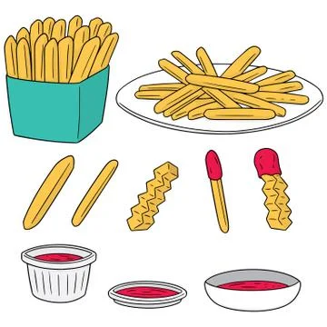 Vector set of frenchfries Stock Illustration