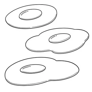 Vector set of fried egg Stock Illustration