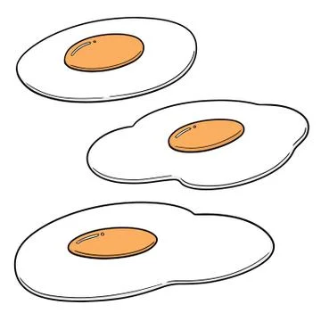 Vector set of fried egg Stock Illustration