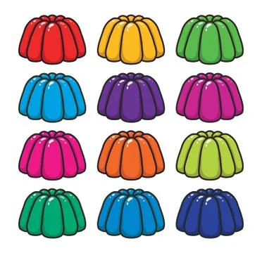 Vector set of fruit jelly Stock Illustration