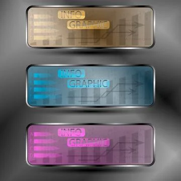 The vector set of futuristic info graphic Stock Illustration