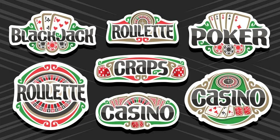 Vector set of Gambling Logos Stock Illustration