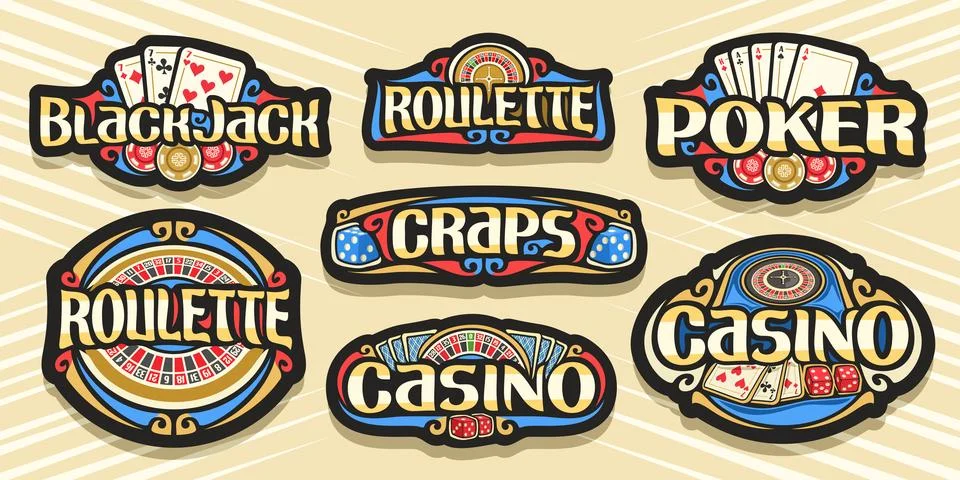 Vector set of Gambling Logos Stock Illustration