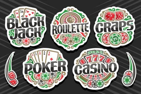 Vector set of Gambling Logos Stock Illustration