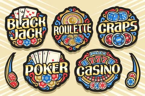 Vector set of Gambling Logos Stock Illustration