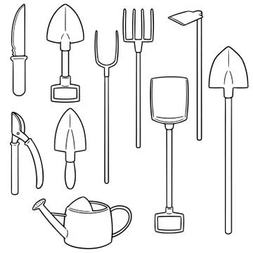 Vector set of gardening tool Stock Illustration