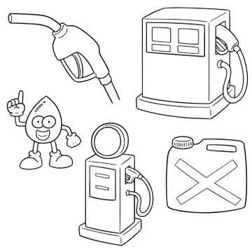 Vector set of gas station Stock Illustration