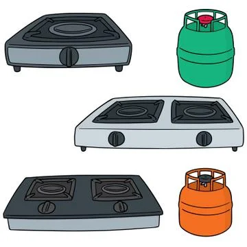 Vector set of gas stove Stock Illustration
