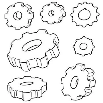 Vector set of gear Stock Illustration