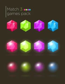 Vector set of gems for casual games Stock Illustration