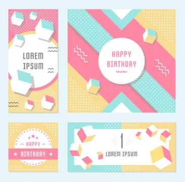 Vector Set Geometric Pattern, Flyers and Banners Stock Illustration