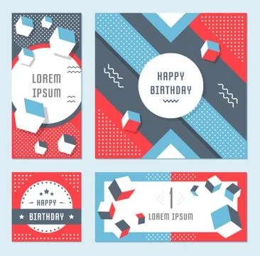 Vector Set Geometric Pattern, Flyers and Banners Stock Illustration