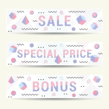 Vector Set Geometric Pattern, Flyers and Banners Free Stock Illustration