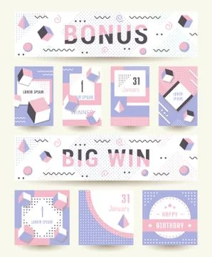 Vector Set Geometric Pattern, Flyers and Banners Illustrazione stock gratuita