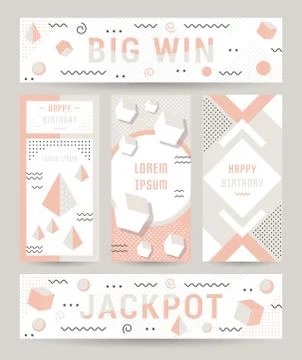 Vector Set Geometric Pattern, Flyers and Banners Illustrazione stock
