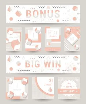 Vector Set Geometric Pattern, Flyers and Banners Free Stock Illustration