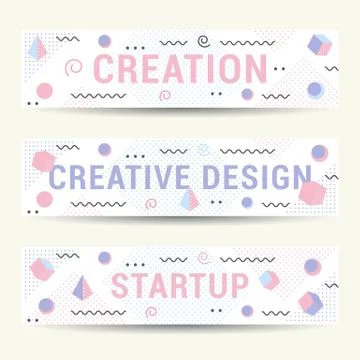 Vector Set Geometric Pattern, Flyers and Banners Free Stock Illustration