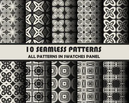 Vector set of geometric patterns for design Stock Illustration