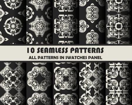 Vector set of geometric patterns for design 스톡 일러스트