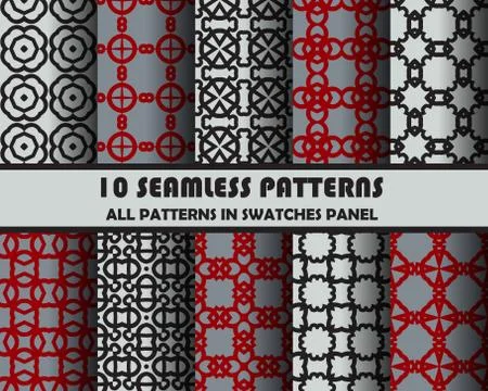 Vector set of geometric patterns for design 스톡 일러스트