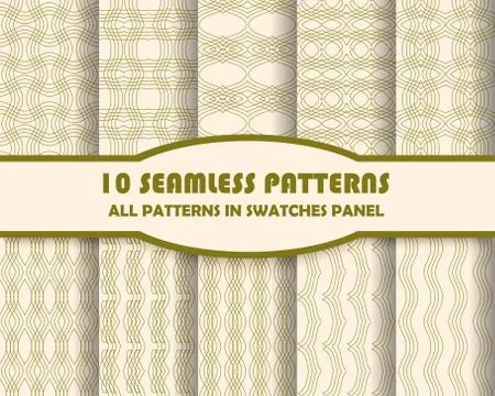 Vector set of geometric patterns for design Stock Illustration