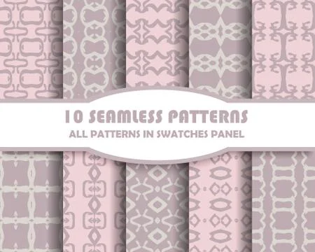 Vector set of geometric seamless patterns for design Stock Illustration