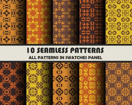 Vector set of geometric seamless patterns for design 스톡 일러스트