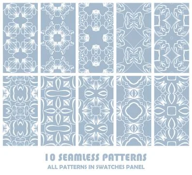 Vector set of geometric seamless patterns for design Illustrazione stock