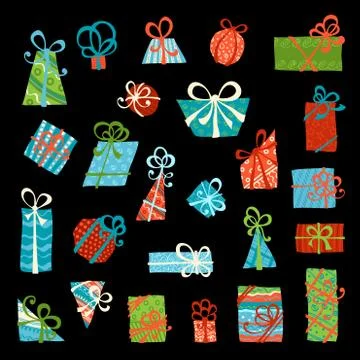 Vector set of gift boxes. Stock Illustration