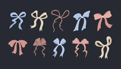 Vector set of gift's bows. Celebration collection. Illustrazione stock
