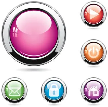 Vector set of glossy buttons Stock Illustration