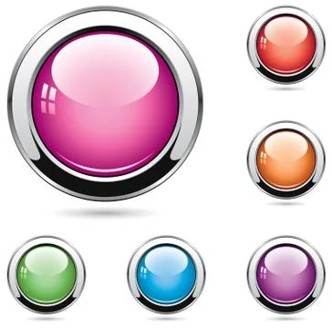 Vector set of glossy buttons Stock Illustration